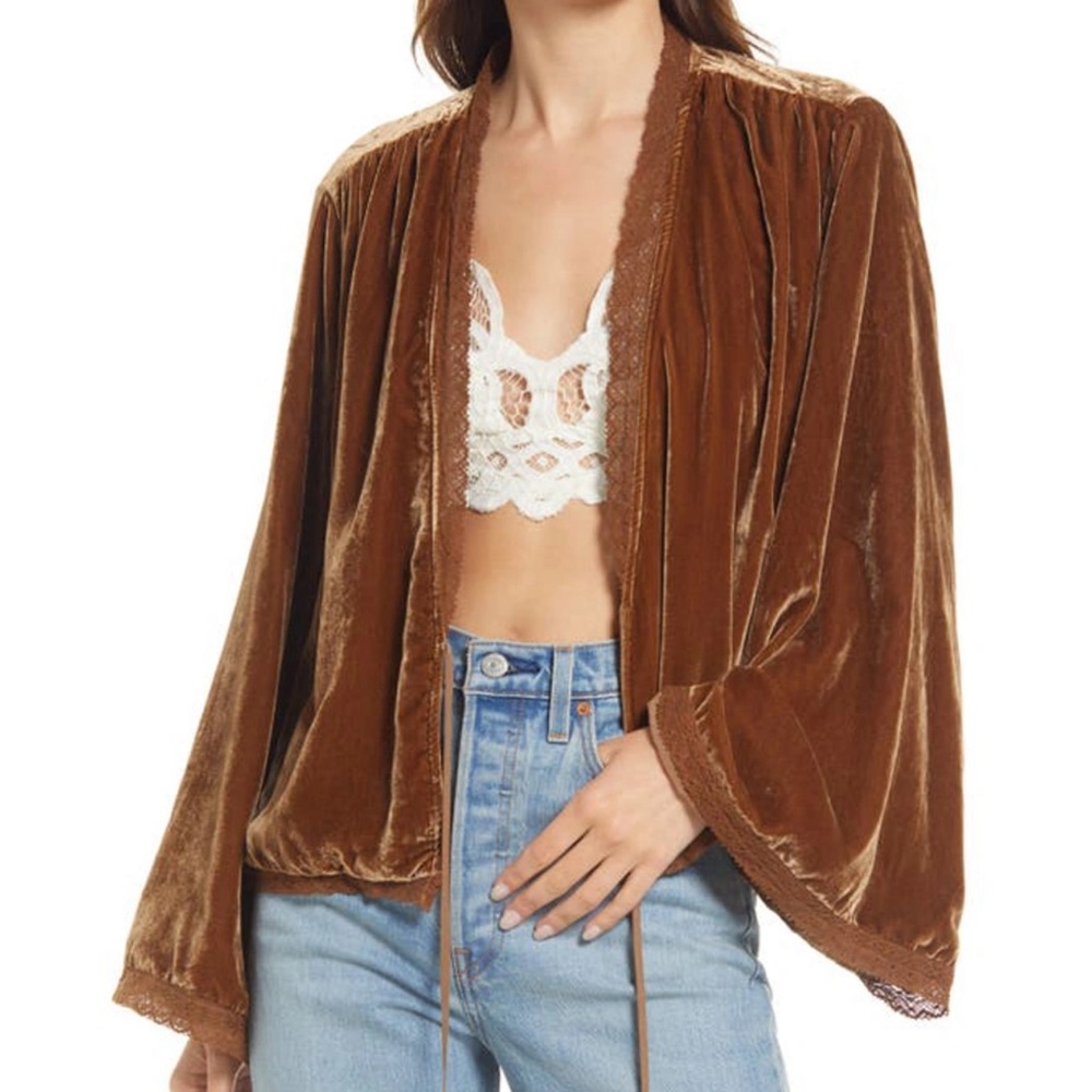 Free People Large Velvet Bed Jacket - Joshua Tree